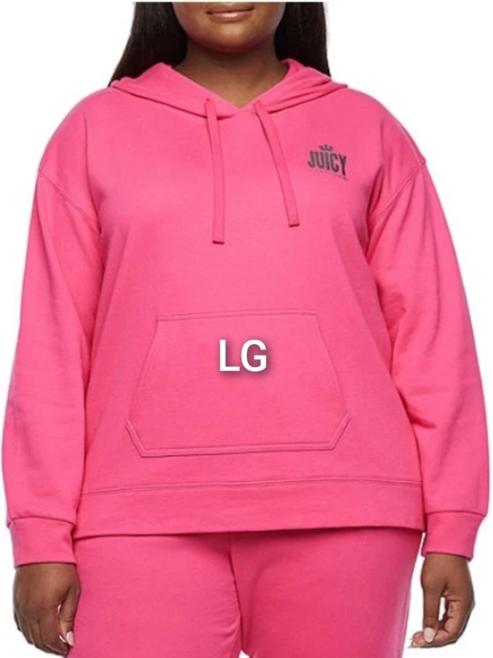 SZ LARGE JUICY COUTURE PINK SWEATSHIRT HOODIE.